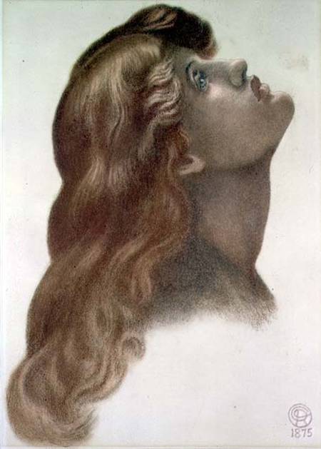 Study for the head of the left-hand figure from 'Astarte Syriaca' od Dante Gabriel Rossetti