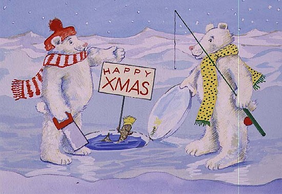 Polar Bears Fishing  od David  Cooke