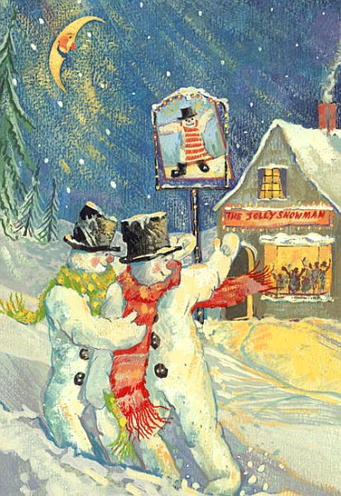 The Jolly Snowman (gouache)  od David  Cooke