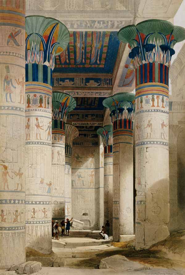 Thebes, Ramesseum , Watercol.by D.Roberts od David Roberts