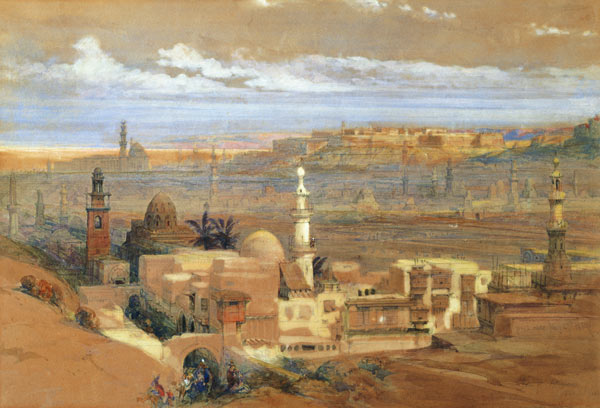 Cairo from the Gate of Citizenib, looking towards the Desert of Suez  on od David Roberts