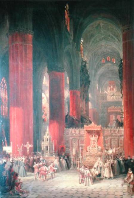Procession in Seville Cathedral od David Roberts