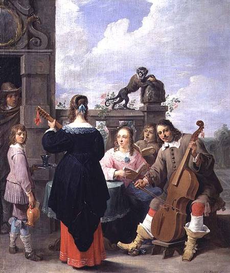 The Artist and his Family in Concert (panel) od David Teniers