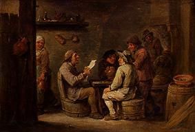 Group in the pub reading. od David Teniers