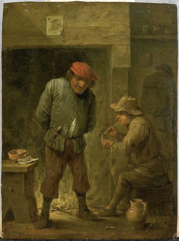 Zwei Bauern am Kamin. od David Teniers