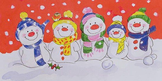 Snow Family (w/c and ink on paper)  od Diane  Matthes