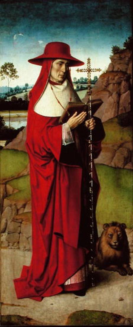 St. Jerome, right hand panel from the Triptych of St. Erasmus od Dieric Bouts d. Ä.
