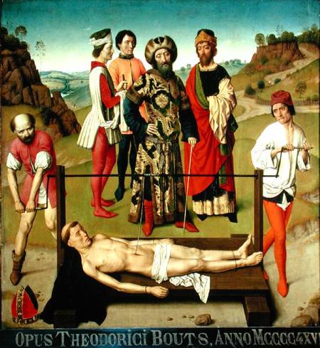 The Martyrdom of Saint Erasmus, central panel from the Triptych of Saint Erasmus od Dieric Bouts d. Ä.