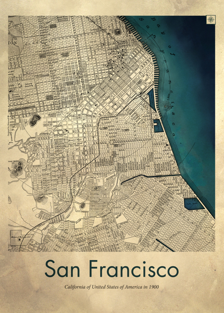 San Francisco retro map od Dionisis Gemos