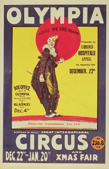 Bertram Mills circus poster od Dudley Hardy