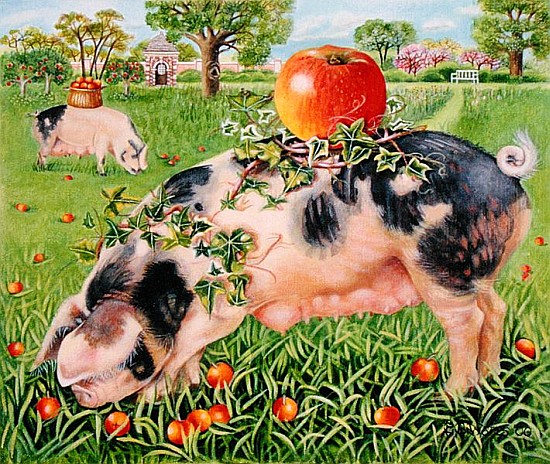 Gloucester Pigs, 2000 (acrylic on canvas)  od E.B.  Watts