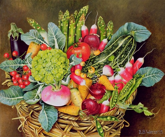 Summer Vegetables, 1995 (acrylic)  od E.B.  Watts