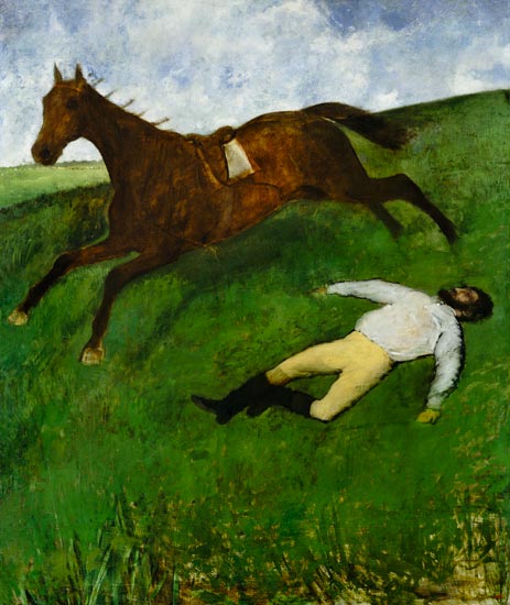 The jockey brought down. od Edgar Degas