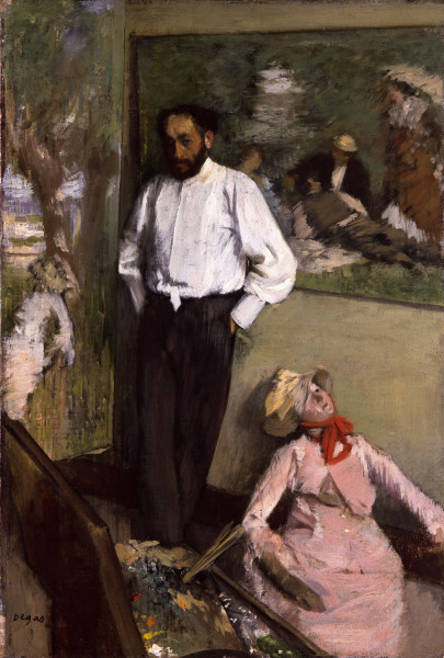Artist in studio od Edgar Degas
