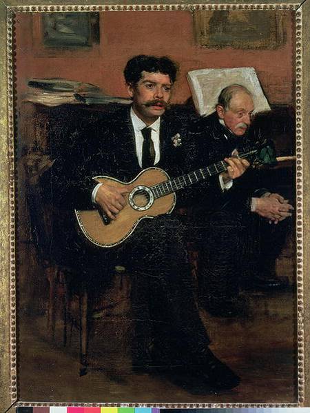 Portrait of Lorenzo Pagans (1838-83), Spanish tenor, and Auguste Degas (1807-74), the artist's fathe od Edgar Degas