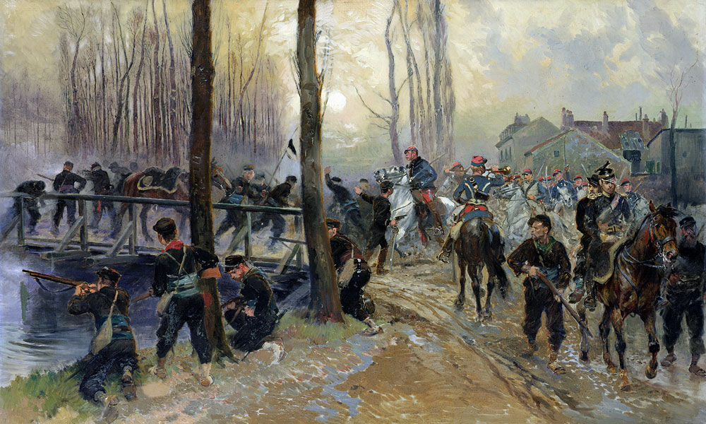 Ambush near a Bridge Defended by Troops, Early Morning od Edouard Detaille