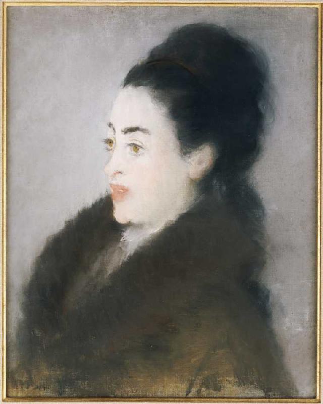 Dame in einem Pelzmantel od Edouard Manet
