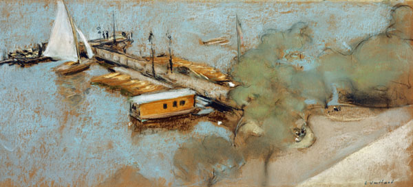 Jetty on the Aussenalster, 1913 (pastel on card)  od Edouard Vuillard