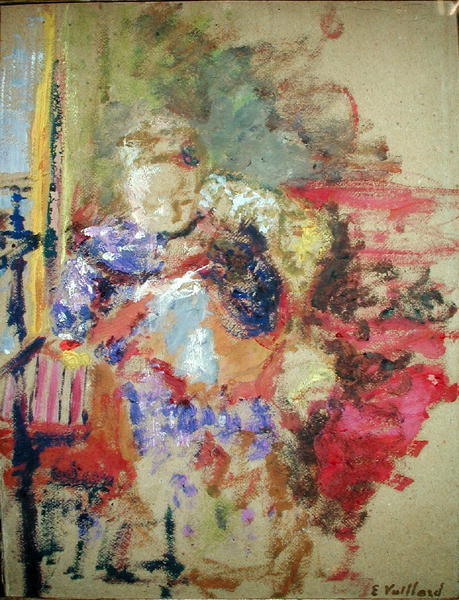 Madame Vuillard Sewing, c.1905 (oil on board)  od Edouard Vuillard