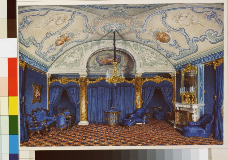 Interiors of the Winter Palace. The Fourth Reserved Apartment. A Bedroom od Eduard Hau