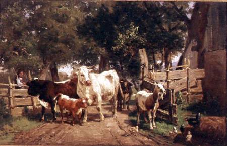 A Farmyard Scene od Eduard Weichberger