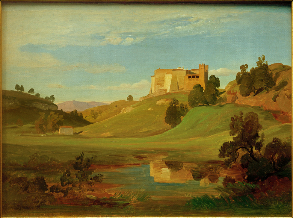 Italienische Landschaft mit breitem Tal od Eduard Wilhelm Pose