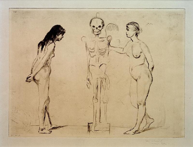 The Women and the Skeleton od Edvard Munch