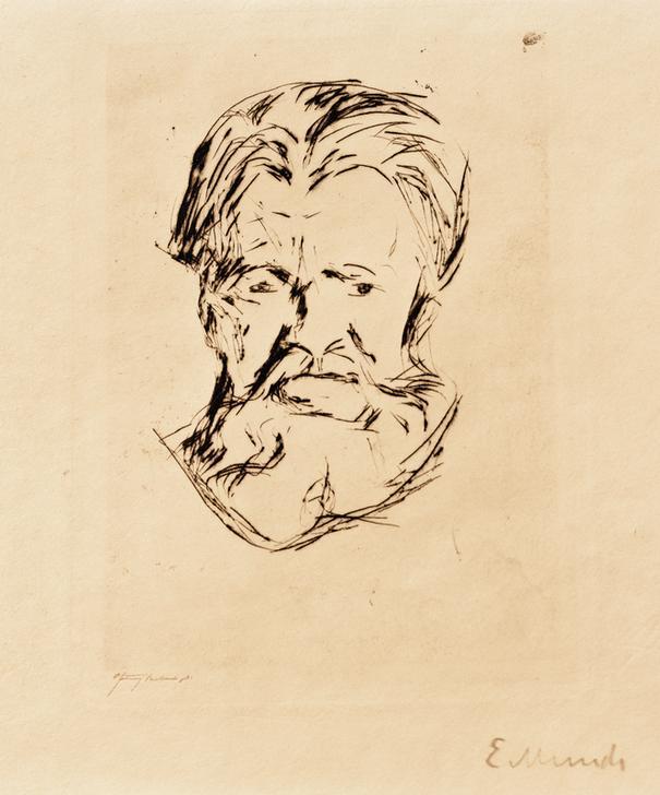Männerkopf od Edvard Munch