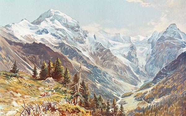Ortler ( Jižní Tyrolsko) od Edward Thomas Compton