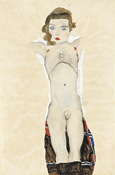 Nude Girl with Arms Outstretched od Egon Schiele