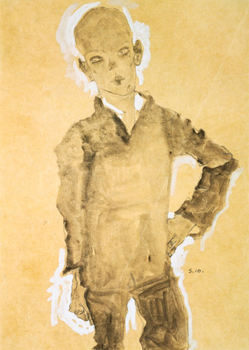 Stationary boy, con hand supported to the hip. od Egon Schiele