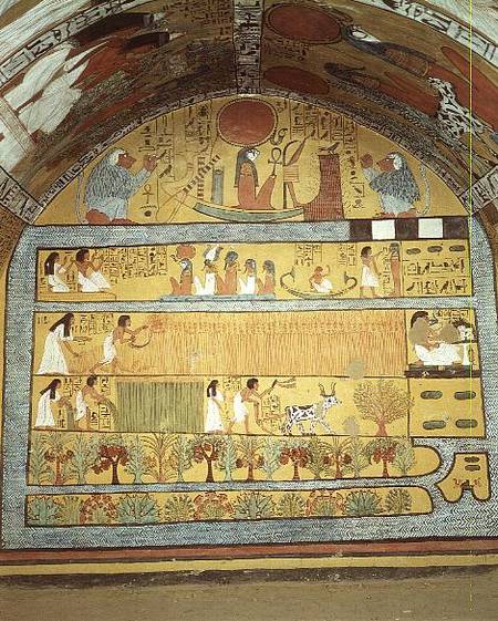 Harvest Scene on the East Wall, from the Tomb of Sennedjem, The Workers' Village, New Kingdom od Egyptian