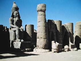 Seated statue of Ramesses II (c.1279-1213 BC) in the Peristyle Court, New Kingdom