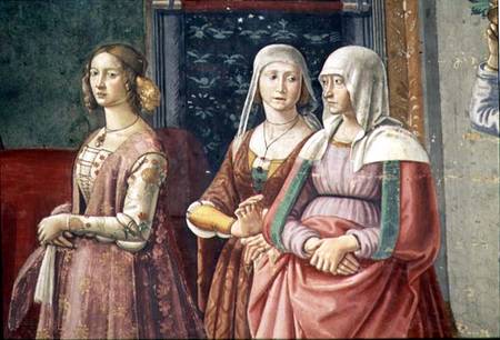 Florentine Ladies, from the Birth of St. John the Baptist od  (eigentl. Domenico Tommaso Bigordi) Ghirlandaio Domenico