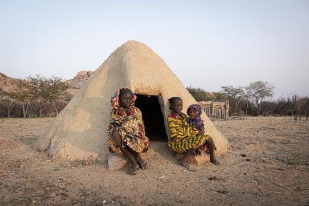 Sunrise in a Mucubal village, southern Angola