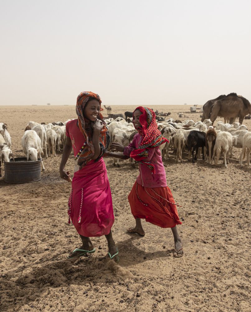 around a well at Borkou desert, Tchad od Elena Molina