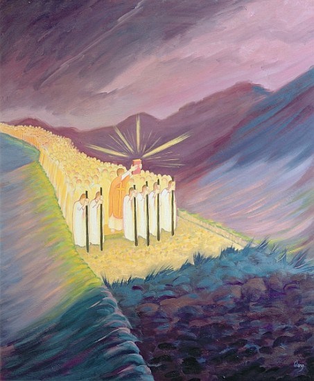 We walk in the Sacred Tradition, guided by the Bible and the Teaching of the Church, 1995 (oil on pa od Elizabeth  Wang