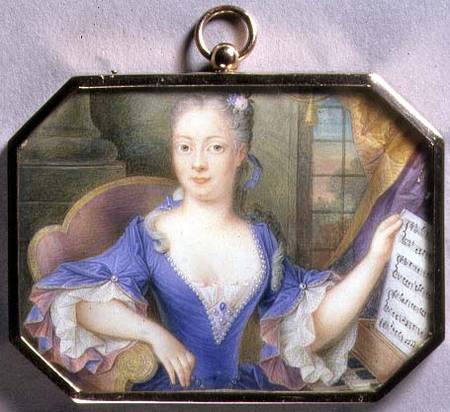 Portrait Miniature of Augusta Princess of Wales (1719-72) 1736  on od Elizabeth Ziesenis