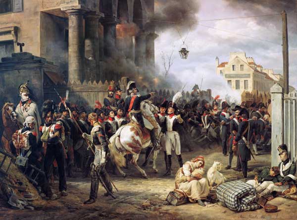 The fight at the barricade in Clichy on March 30th od Emile Jean Horace Vernet