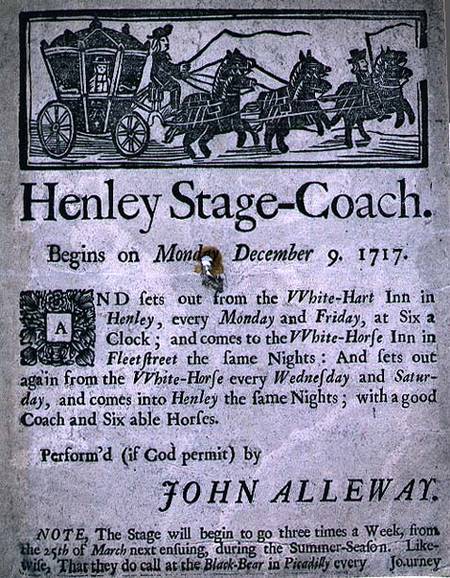 Advertisement for the Henley Stage Coach od English School
