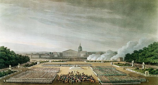 Ceremony of the Te Deum the Allied Armies in Louis XV Square, Paris, on 10th April 1814 od English School