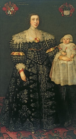 Double Portrait of Mary, Lady Bowes, Aged 24, and her Eldest Son, Thomas od English School