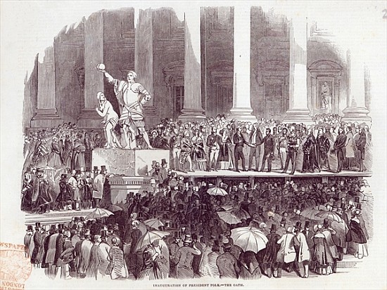 Inauguration of President Polk: The Oath, from ''The Illustrated London News'', 19th April 1845 od English School