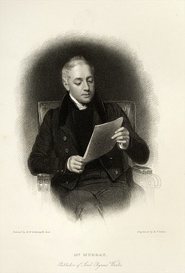 Mr. Murray, publisher of Lord Byron''s works; engraved by E. Finden od English School