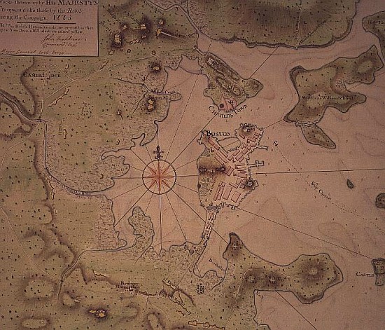 Plan of Towns of Boston and Charlestown od English School