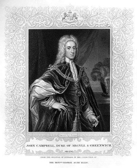 Portrait of John Campbell, Duke of Argyll and Greenwich (b/e photo) od English School
