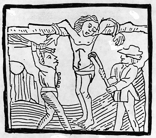 Whipping a Vagabond during the Tudor period od English School