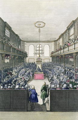 A View of the House of Commons, engraved by B. Cole (fl.1748-75) (engraving) od English School, (18th century)