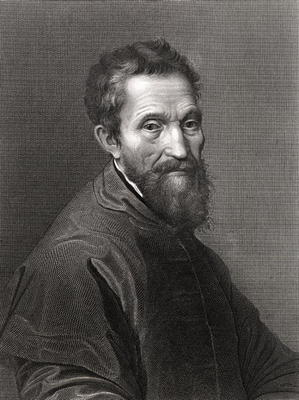Michelangelo Buonarroti (1475-1564) (engraving) od English School, (19th century)