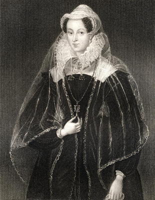 Portrait of Mary, Queen of Scots (1542-87), from 'Lodge's British Portraits', 1823 (litho) od English School, (19th century)
